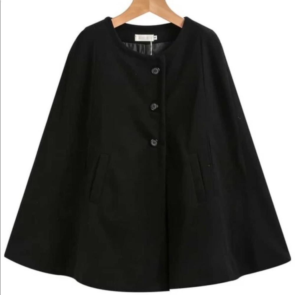 Button Cape Jacket